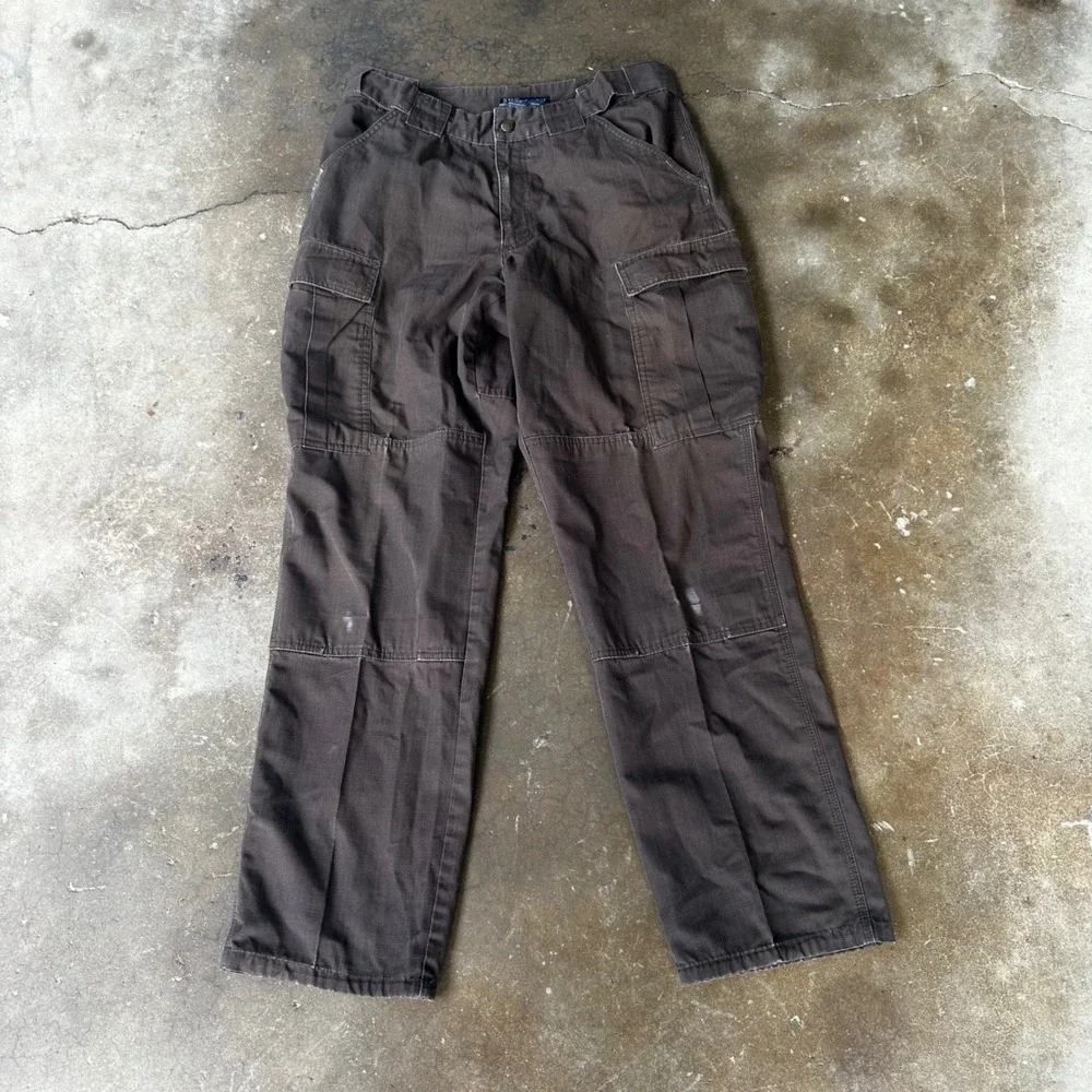 5.11 Tactical Cargo Pants Mens Medium Brown Good Ripstop Reinforced Seat 74003